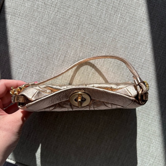 Coach Rose Gold Turnlock Mini Bag/Wristlet - Picture 5 of 8